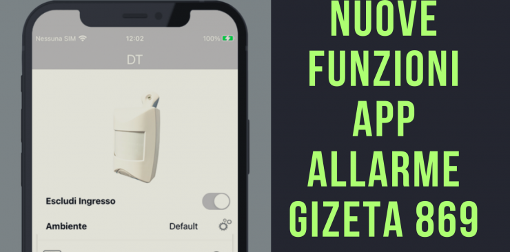 NEWS! App per Centrali Antifurto GIZETA 869